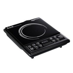 Amazon Basics AB-ICT-CB-1900 1900 Watts Induction Cooktop | LED Display, Overheat Protection and 6 Autocook Functions | Energy Efficient with Auto Shut-off | Black