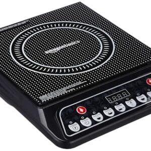 Amazon Basics Induction Cooktop with 1400-Watt Power | Toughened Plate | LED Display | Auto Shut Off (Black)
