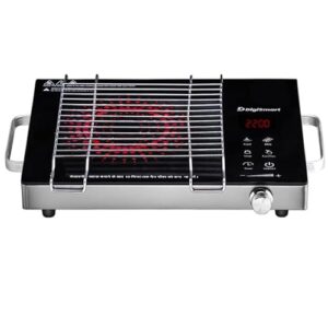 DIGISMART Emerald Induction Cooktop 2500W with Grill Rack, Infrared Glass Top, Digital Touch Control, Auto-Off Safety, 3 Cooking Modes, Works with All Cookware, Black
