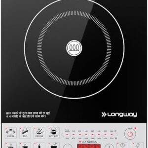 Longway Cruiser IC 2000 Watt Induction Cooktop with Auto Shut-Off & Over-Heat Protection With 8 Cooking Mode & BIS Approved | 1-Year Warranty | (Black, Push Button)