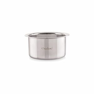 Neelam Stainless Steel 12 22 Gauge Flat Bottom Tope, 1950 ml, Silver Durable Cookware for Efficient Boiling, Steaming, Cooking with Superior Heat Retention & Long-Lasting Performance.