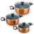 Impex Cook and Serve Casserole Set 6 Pcs Nonstick Granite Cookware Set with Glass Lid | Sauce Pans Combo with Induction Bottom | Non-Stick Cookware…