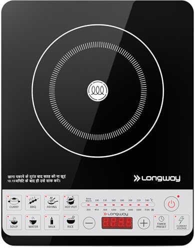 Longway Cruiser IC 2000 Watt Induction Cooktop with Auto Shut-Off & Over-Heat Protection With 8 Cooking Mode & BIS Approved | 1-Year Warranty |…