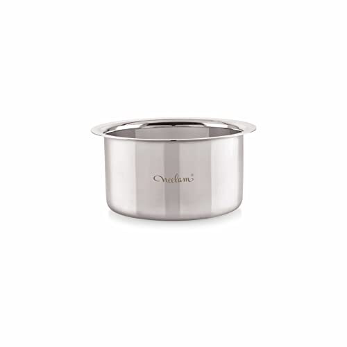Neelam Stainless Steel 12 22G Flat Bottom Tope, 1950 ml, Silver