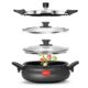 Pigeon by Stovekraft All in One Super Cooker 620-H 3 Litre Hard Anodised Outer Lid Pressure Cooker (Black, Aluminium)