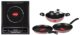 Pigeon By Stovekraft Cruise 1800-Watt Induction Cooktop (Black) & Basics Aluminium Nonstick Cookware Set, Set Of 3 (With One Lid), Pink Combo, Radiant