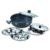 Prestige Hard Anodised Multi Kadhai | 28 cm | Black | Induction Base | Multi-Purpose Accesories – Idli Stand, Dhokla Stand and Steamer | Round…