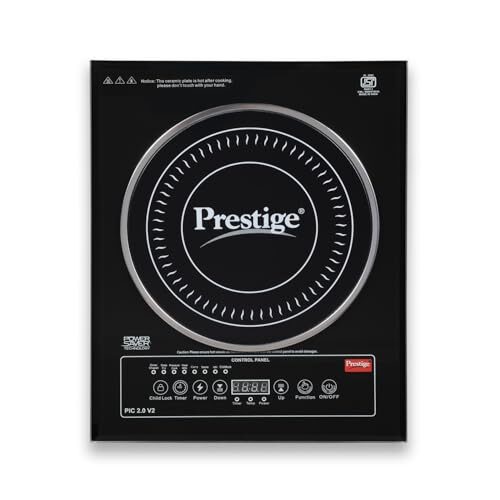 Prestige PIC 2.0 V2 2000-Watt Induction Cooktop with Touch Panel |Radiant|Black