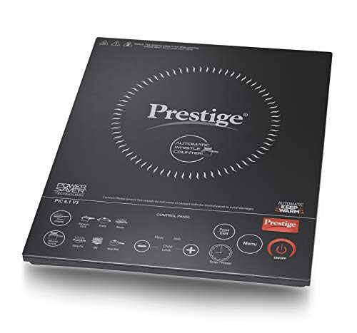 Prestige PIC 6.1 V3 PIC 2200 Watts Induction Cooktop |High Voltage Surge Protection| Automatic Whistle Counter | Feather Touch Buttons | Keep Warm…